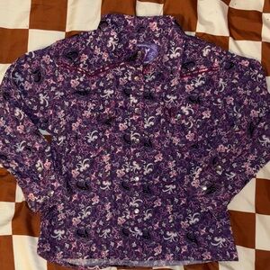 Western Girls Floral Button-Up Shirt
